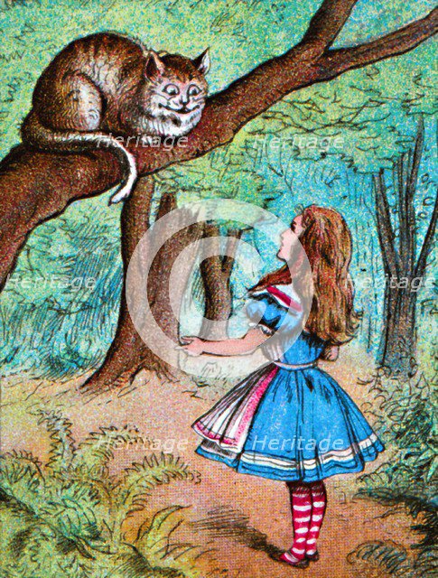 'Alice and the Cheshire Cat', c1910. Artist: John Tenniel.