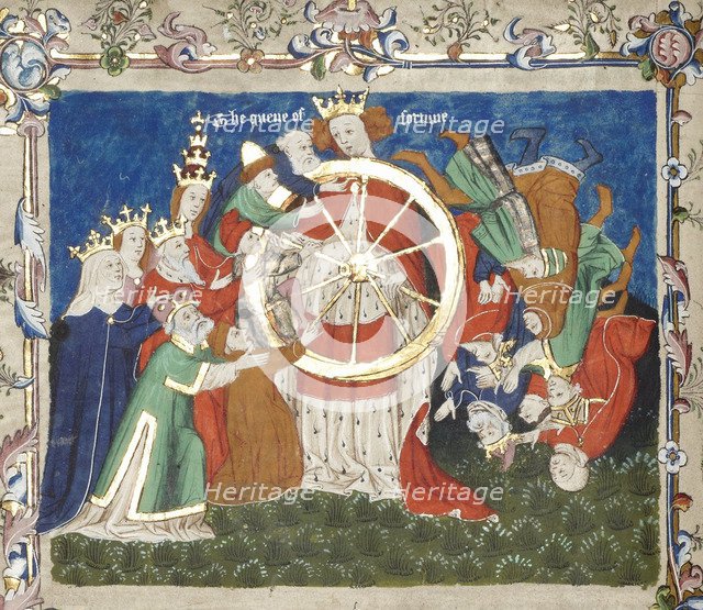The Wheel of Fortune (from an manuscript of Troy Book by John Lydgate), Mid of the 15th century. Artist: Anonymous  
