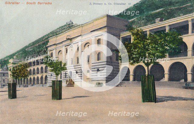 'Gibraltar - South Barracks', 1900. Artist: Unknown.