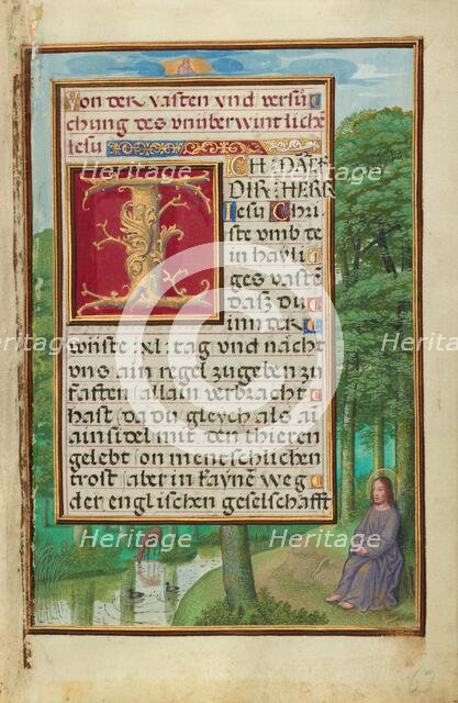 Border with Christ in the Wilderness; Prayer Book of Cardinal Albrecht of Brandenburg, about 1525-30 Creator: Simon Bening.