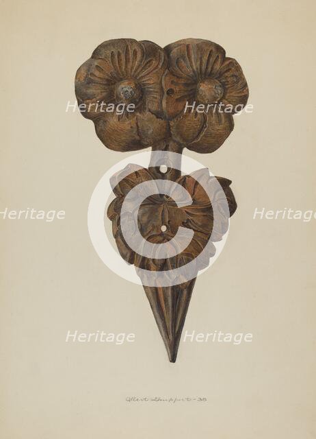 Leaf Finial, 1938. Creator: Albert Geuppert.