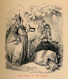 'Queen Eleanor and Fair Rosamond', c1860, (c1860). Artist: John Leech.