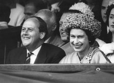 Queen Elizabeth II with HF David, Chairman of the All England Club at Wimbledon, 1962. Artist: Unknown