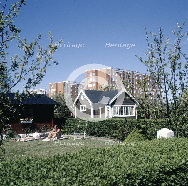 A small house in a big town, Landskrona, Sweden, 1990. Artist: Unknown