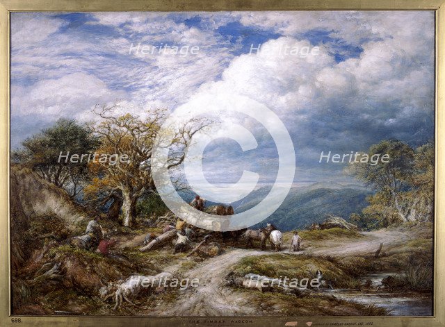 'The timber waggon', 1872.  Creator: John Linnell the Elder.