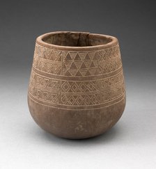Vessel Incised with Panels of Textile-like Motifs, A.D. 1450/1532. Creator: Unknown.