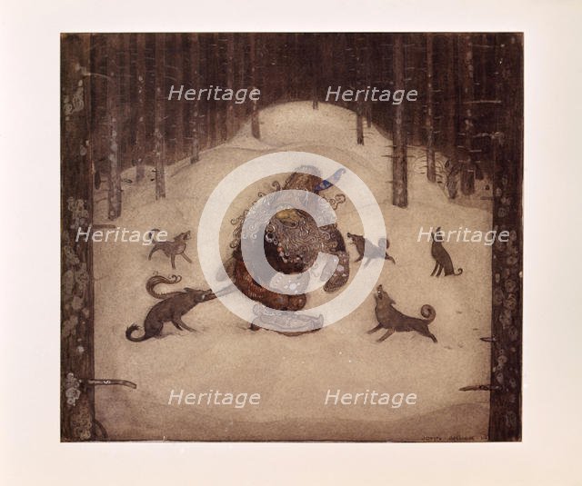 John Bauer, Troll and wolves.
 Creators: Unknown, John Bauer.