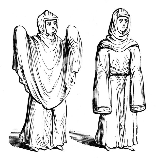 Anglo-Saxon travelling cloaks, (1910). Artist: Unknown