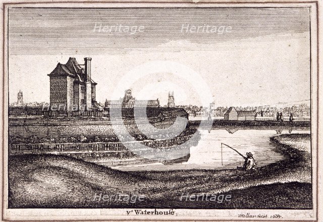 View of the area around New River Head, Finsbury, London, 1665. Artist: Wenceslaus Hollar