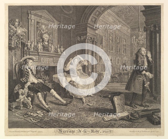 Marriage A-la-Mode, Plate II, April 1, 1745. Creator: Bernard Baron.
