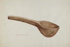 Wooden Ladle, c. 1937. Creator: Majel G. Claflin.