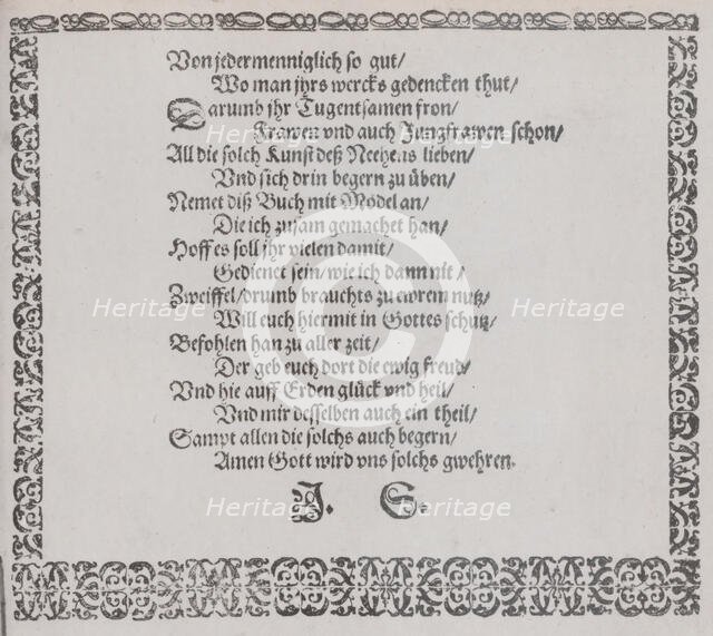 Schön Neues Modelbuch (Page 5 recto), 1597. Creator: Johann Sibmacher.