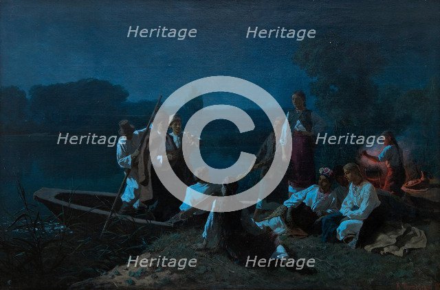 The night before Pentecost in the Ukraine, 1878. Artist: Trutovsky, Konstantin Alexandrovich (1826-1893)