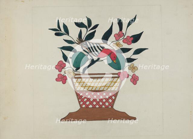 Silk Applique Quilt, c. 1936. Creator: Mildred Prince.