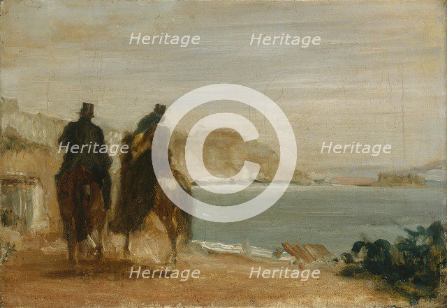 Promenade beside the Sea, ca 1860. Artist: Degas, Edgar (1834-1917)