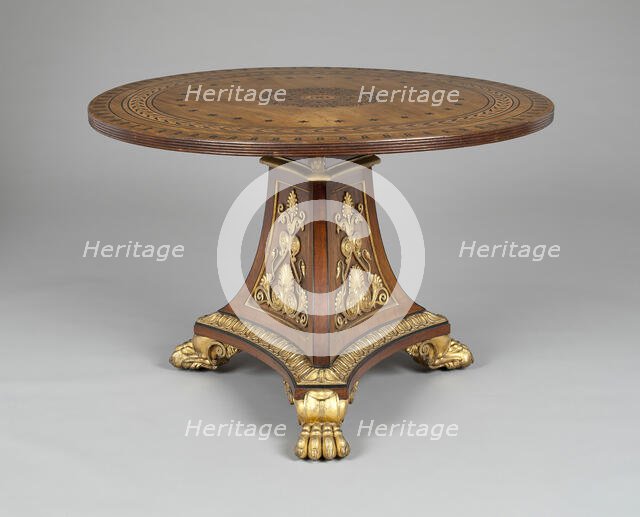 Pedestal Table, England, c. 1810. Creator: Unknown.
