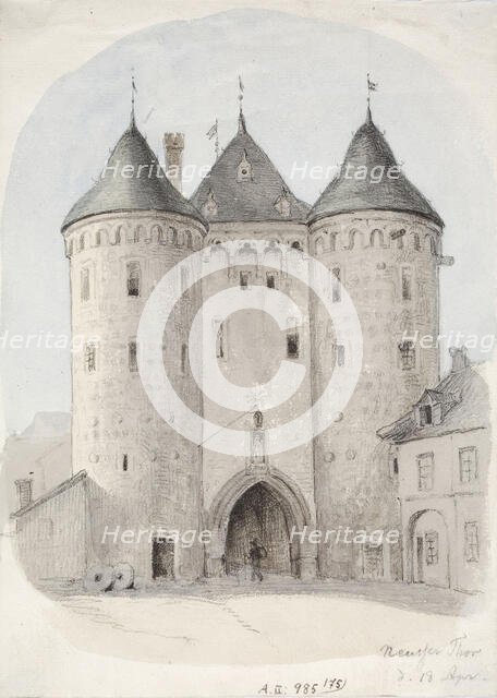 City gate "Neusser Thor", 1850-1855. Creator: Karl Anders Ekman.