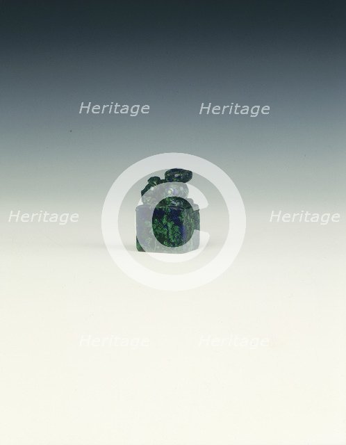 Malachite and lapis seal, Late Ming dynasty, China, 1368-1644. Artist: Unknown
