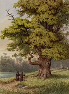 Forest Scene with Two Monks, 19th century. Creator: Friedrich August Schlegel.