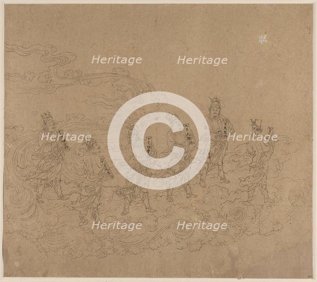 Album of Daoist and Buddhist Themes: Procession of Daoist Deities: Leaf 24, 1200s. Creator: Unknown.