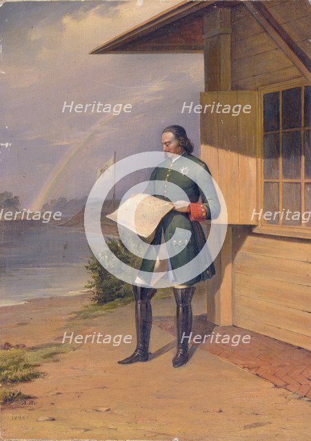Peter I on the Bank of the Neva River, 1843. Artist: Ivanov, Anton Ivanovich (1818-1864)