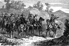 The Basuto War: colonial volunteers reconnoitring - return of the scout, 1881. Creator: Unknown.