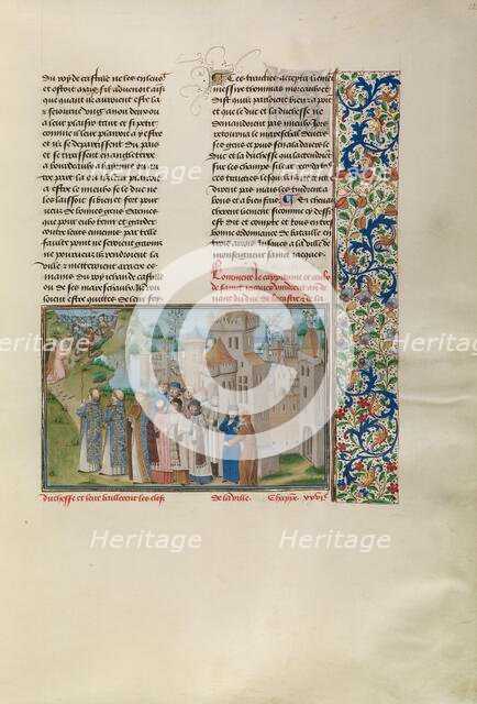 A Festive Procession in Santiago de Compostela, c1380s; Chroniques (Book Three), about 1480-1483. Creator: Master of Edward IV.