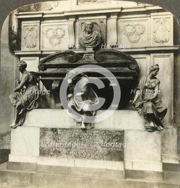 'Tomb of Michael Angelo in Church of Santa Croce, Florence, Italy', c1909. Creator: Unknown.