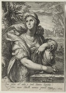 Heroines of the New Testament: The Woman of Samaria. Creator: Jan Saenredam (Dutch, 1565-1607).