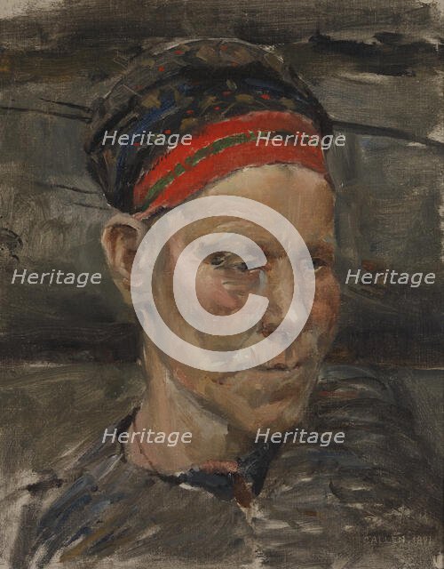 Portrait of a Karelian Woman, 1891. Creator: Akseli Gallen-Kallela.