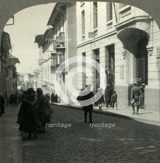 'Looking Down One of La Paz's Sloping Streets, Bolivia', c1930s. Creator: Unknown.