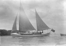 Unknown ketch under sail. Creator: Kirk & Sons of Cowes.