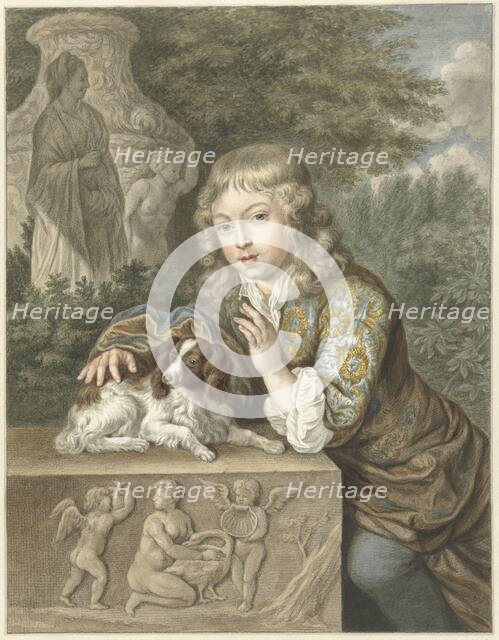 Boy with dog, 1741-1820. Creator: Abraham Delfos.