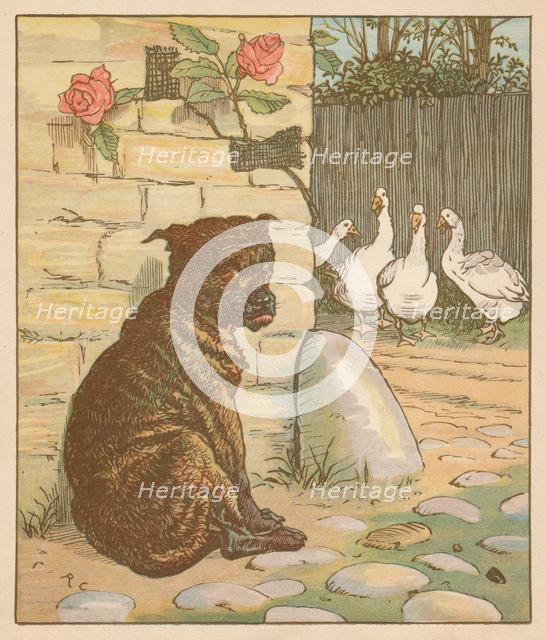 'The dog that worried the cat...', c1878. Creator: Randolph Caldecott.