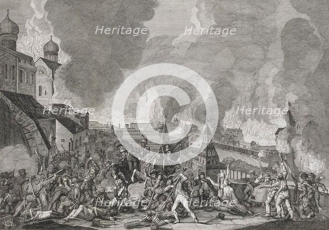 Fire of Moscow on 15th September 1812 (The French in Moscow), 1812-1823.  Creator: Cardelli, Salvatore (active 1800s).
