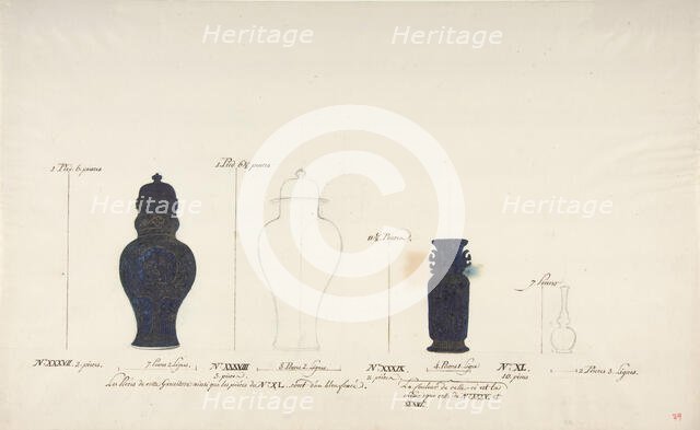 Design for Four Vases, ca. 1770-85. Creator: Anon.