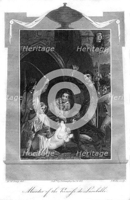 'Murder of the Princess de Lamballe', 1816.Artist: T Wallis