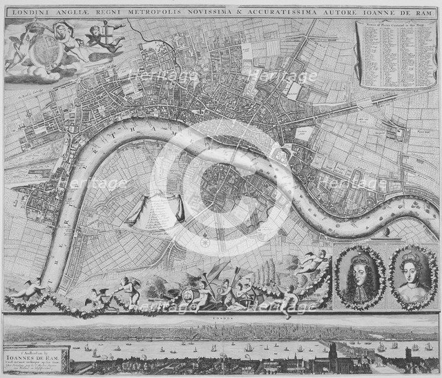 Map of London, 1690. Artist: Johannes de Ram