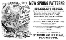 Advertisement for Spearman’s New Spring Patterns, 1890. Creator: Unknown.