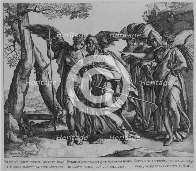 Lot's Flight from Sodom, 1582., 1582. Creator: Hendrik Goltzius.