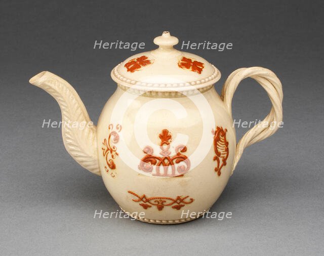 Teapot, Staffordshire, c. 1750. Creator: Staffordshire Potteries.