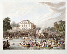 View of the River Thames at Brandenburgh House, Hammersmith, London, 1821. Artist: Matthew Dubourg