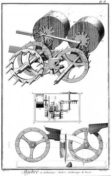 Pascal's digital counting machine of 1642, 1751-1780. Artist: Unknown