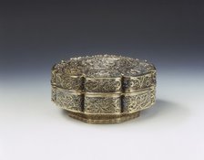 Silver filigree covered box, Qing Dynasty, China, late 18th century-early 19th century. Artist: Unknown