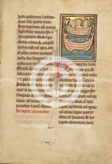 A Magnet Stone; De Natura Avium; De Pastoribus et Ovibus; Bestiarium, 1277 or after. Creator: Unknown.