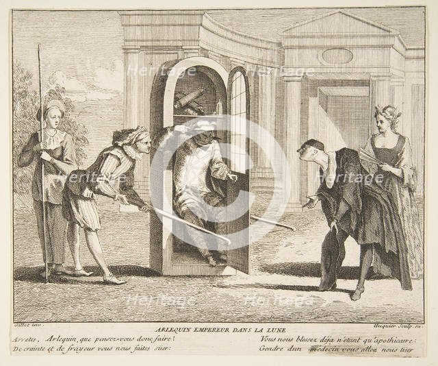 Harlequin, Emperor on the Moon.n.d. Creators: Claude Gillot, Jacques Gabriel Huquier.