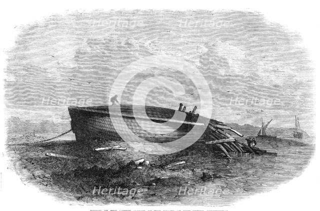 Wreck of the Lottie Sleigh on the beach at New Ferry, Birkenhead, 1864. Creator: Unknown.