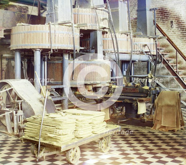 Workshop for extracting cotton oil, Murgab Estate, Bairam-Ali, between 1905 and 1915. Creator: Sergey Mikhaylovich Prokudin-Gorsky.