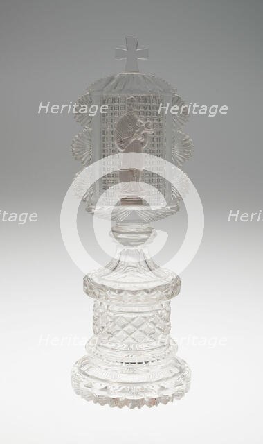 Stand with St. John Nepomuk, Bohemia, c. 1832. Creator: Bohemia Glass.