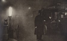 A constable directing traffic in the fog, London, c1910s-c1920s(?). Artist: Unknown